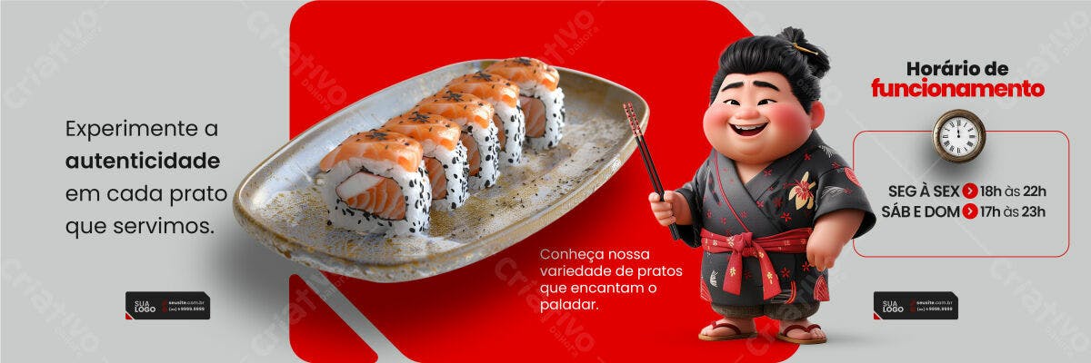 Banner para Restaurante Japonês PSD Editável