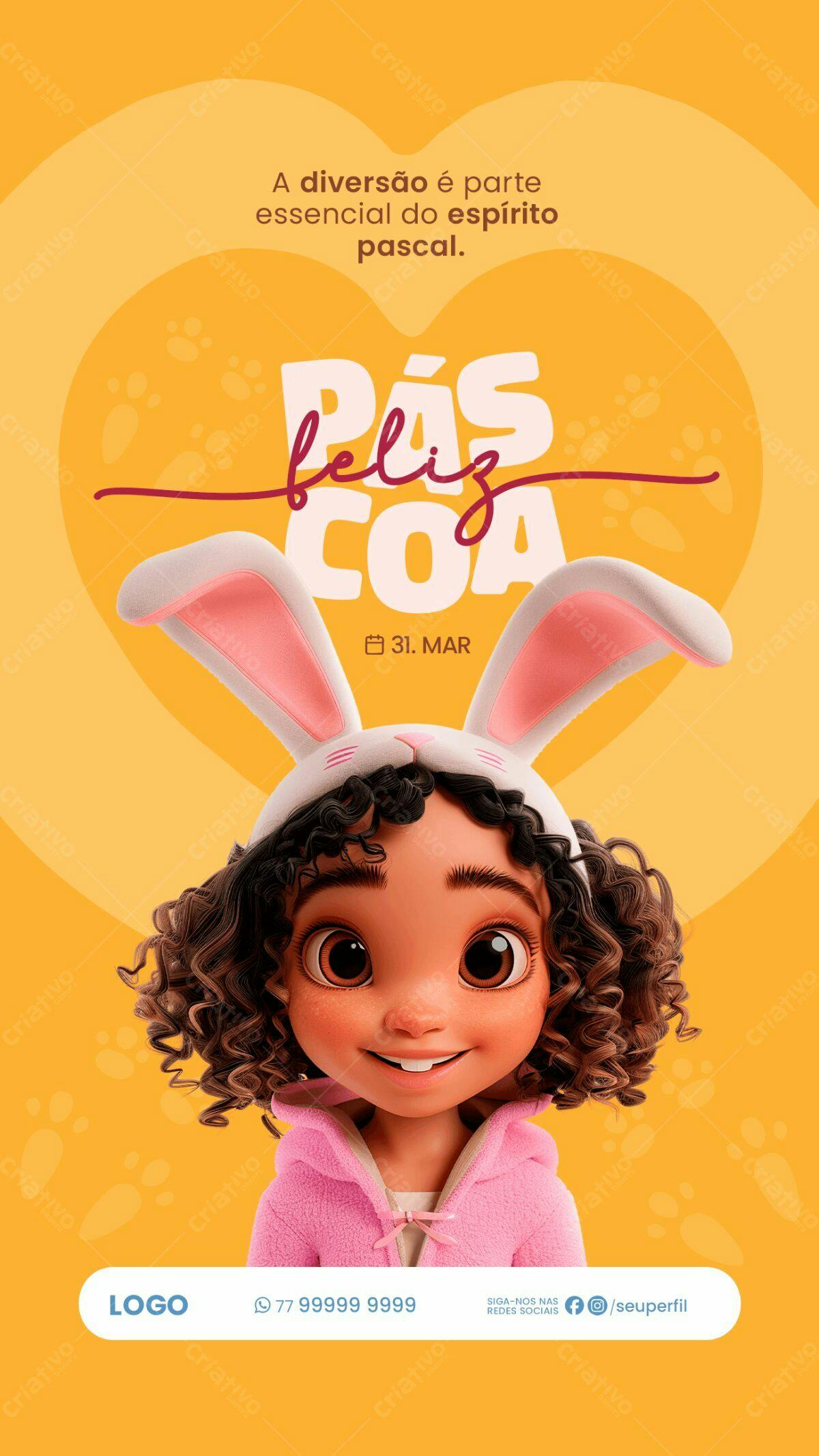 Flyer Páscoa Infantil PSD Editável