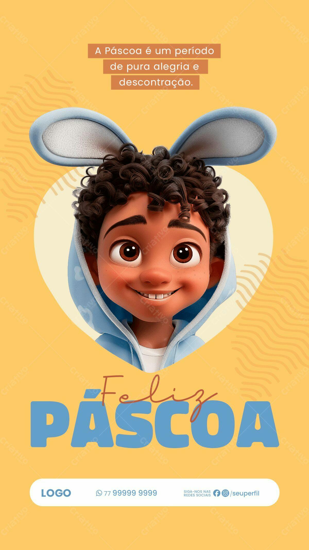 Flyer Páscoa Infantil PSD Editável