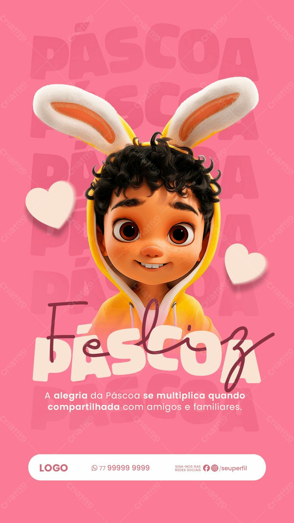 Flyer Páscoa Infantil PSD Editável