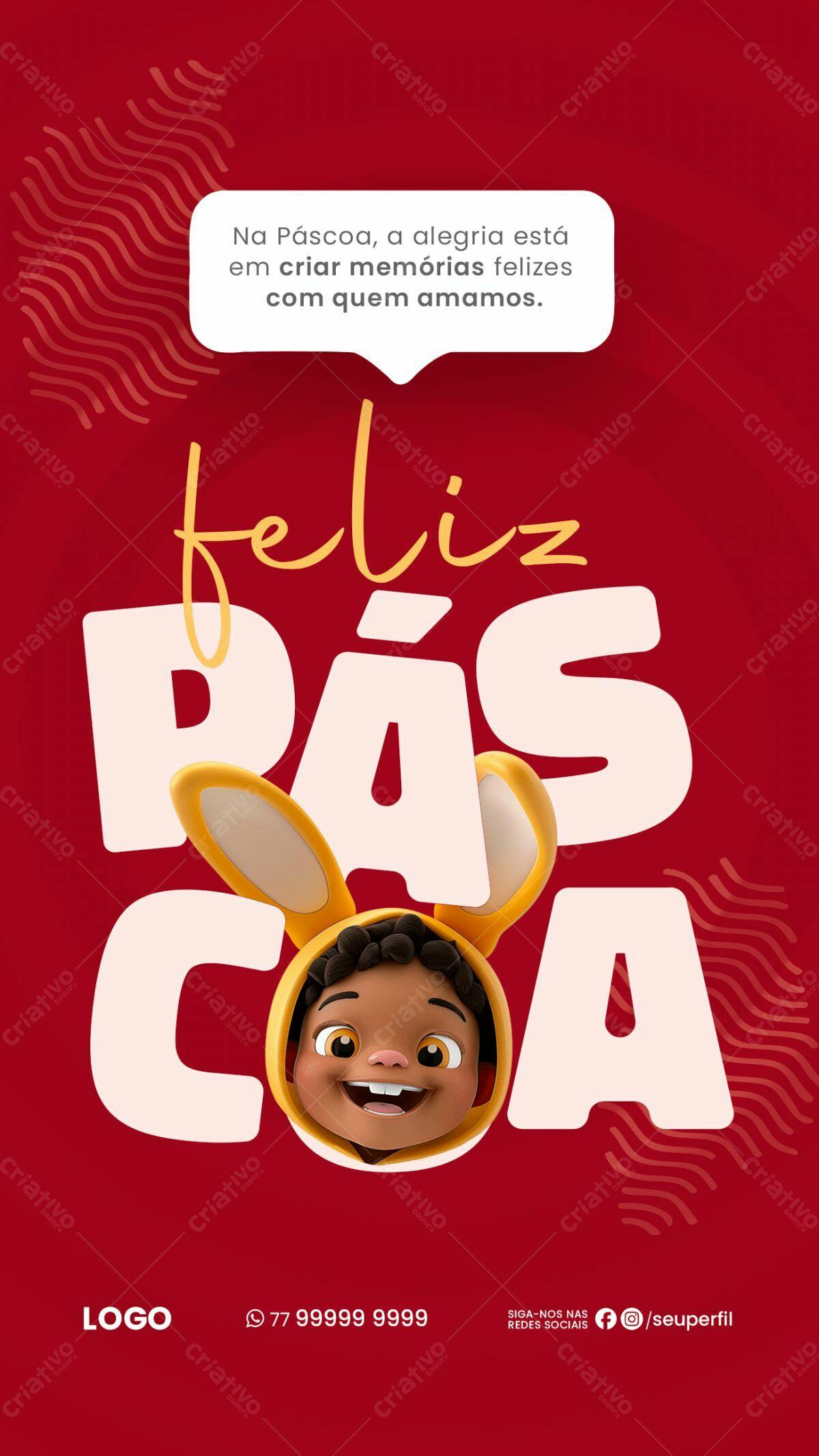 Flyer Páscoa Infantil PSD Editável