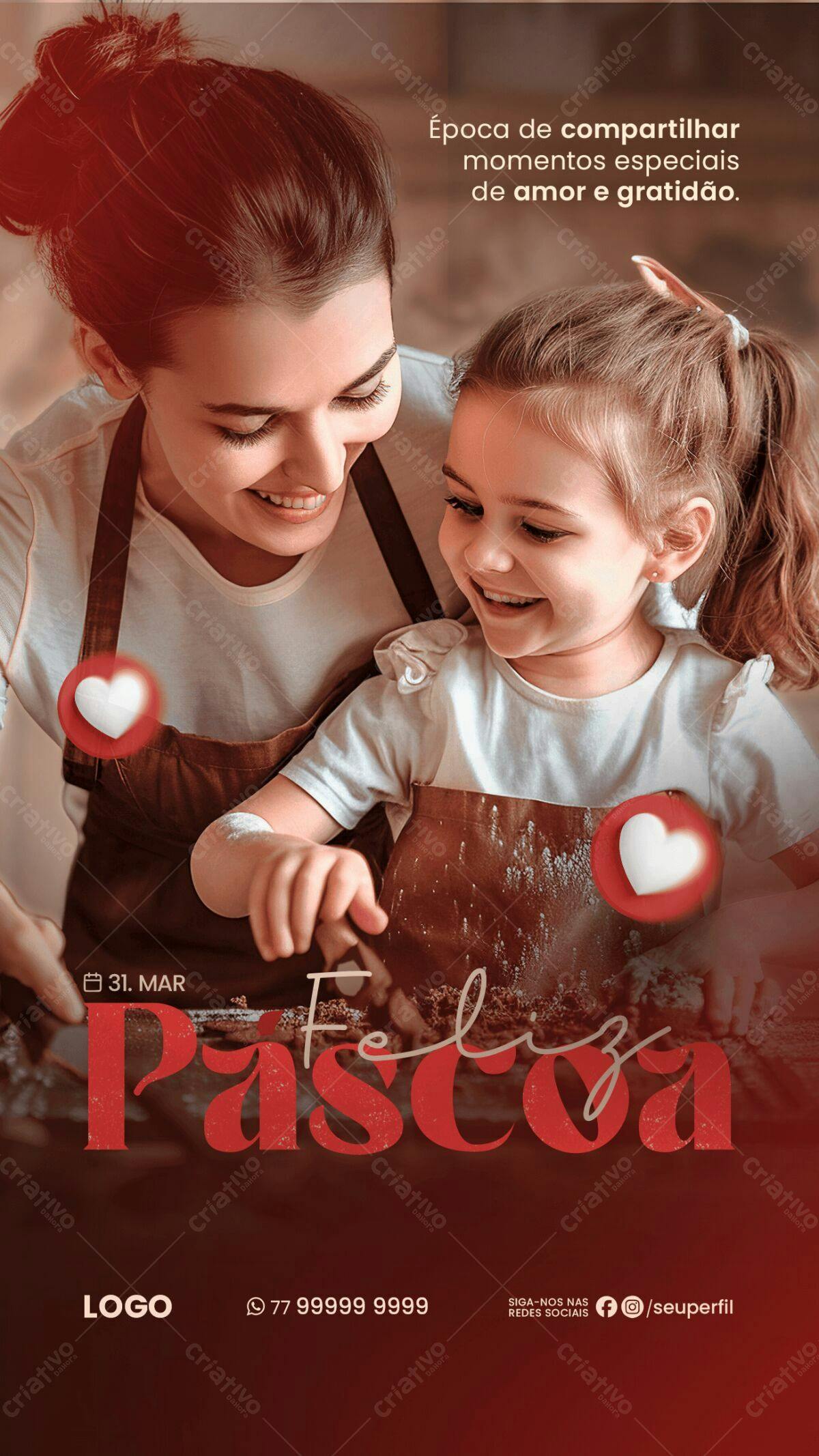 Flyer Feliz Páscoa PSD Editável