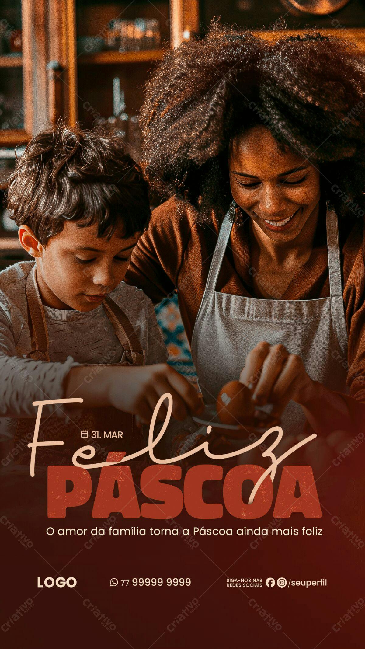 Flyer para Páscoa PSD Editável