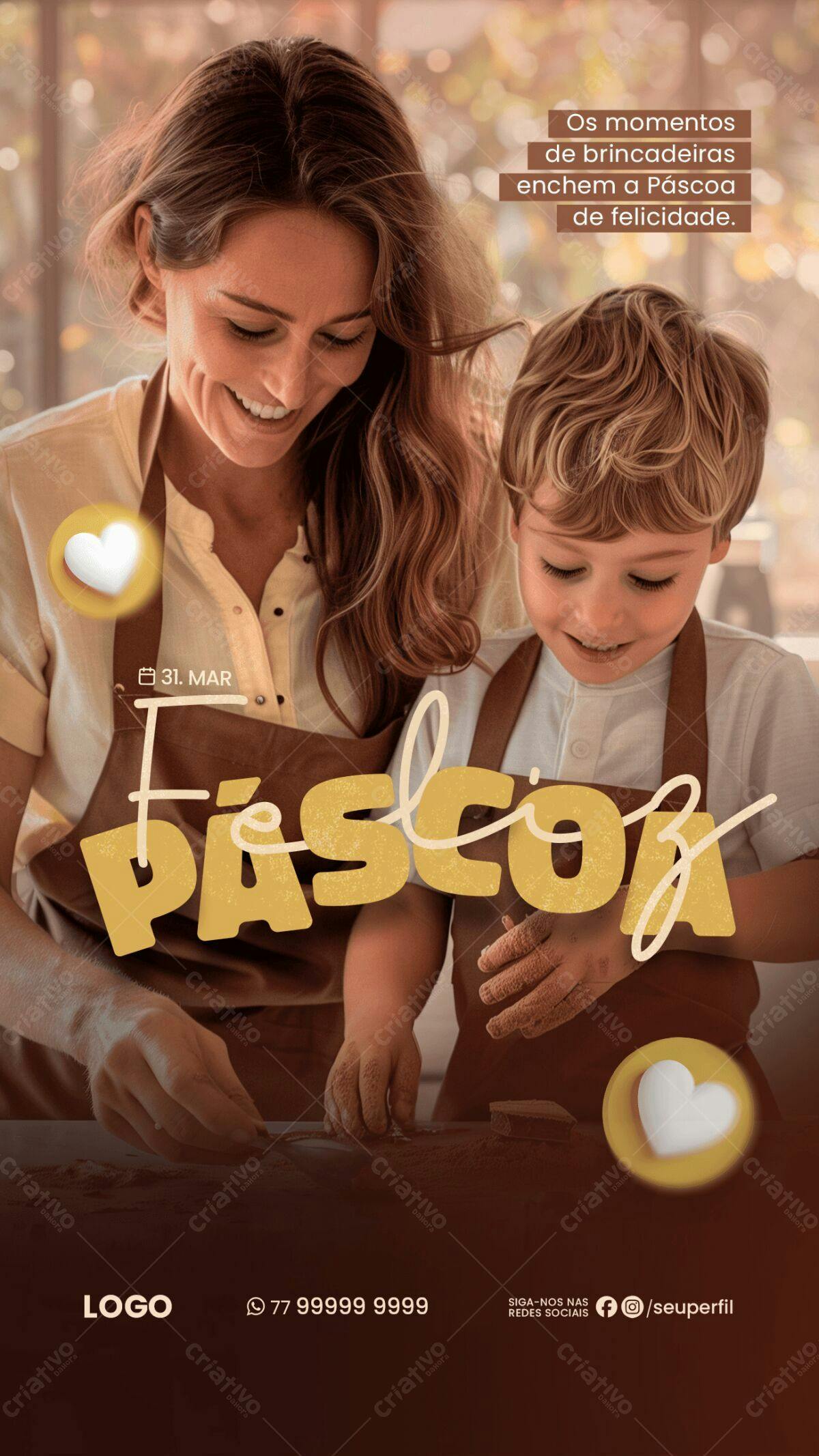 Flyer Páscoa Família PSD Editável