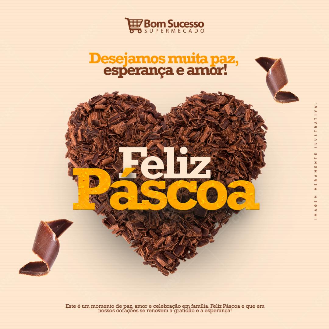 Postagem Páscoa Supermercado PSD Editável