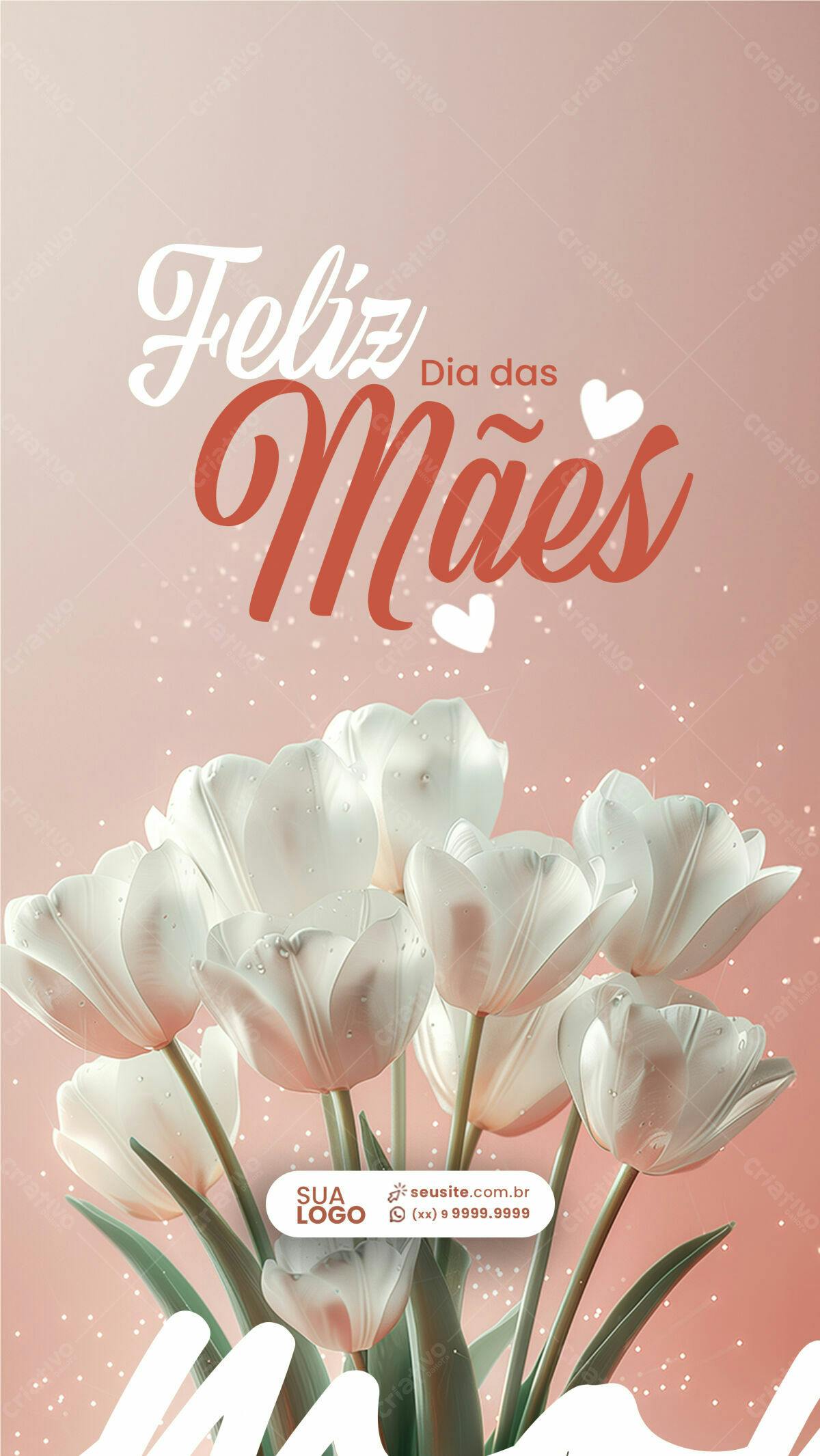 Flyer Dia das Mães com Flores PSD Editável