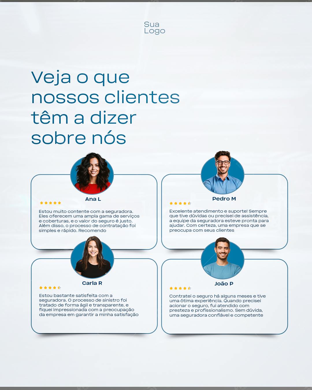 Modelo de Depoimentos Clientes PSD Editável
