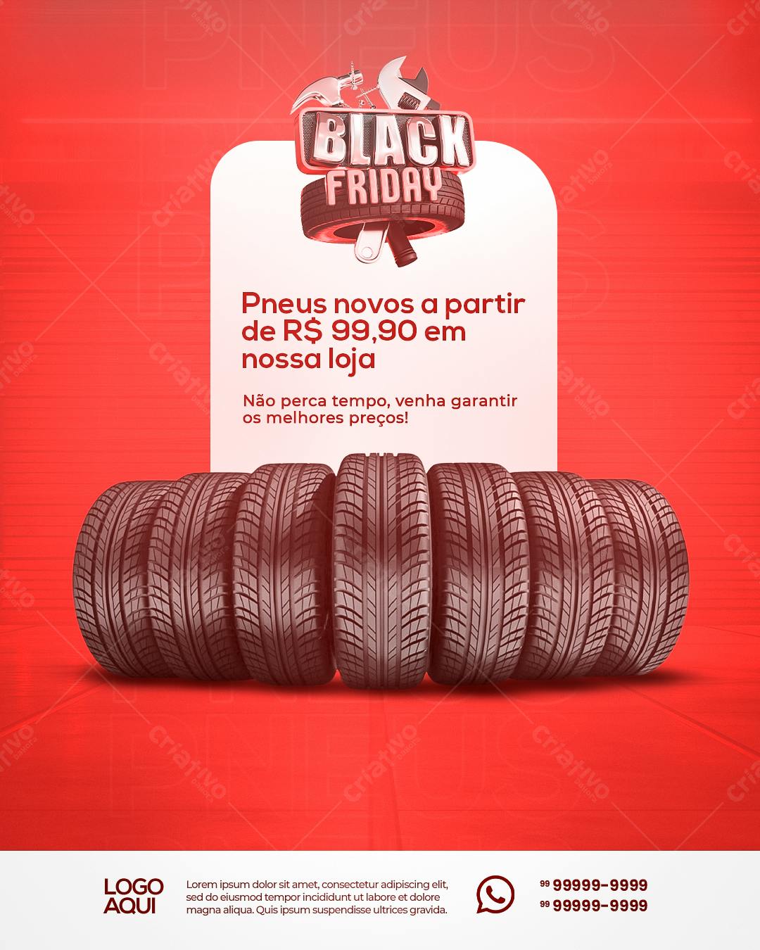 Flyer Black Friday Pneus PSD Editável