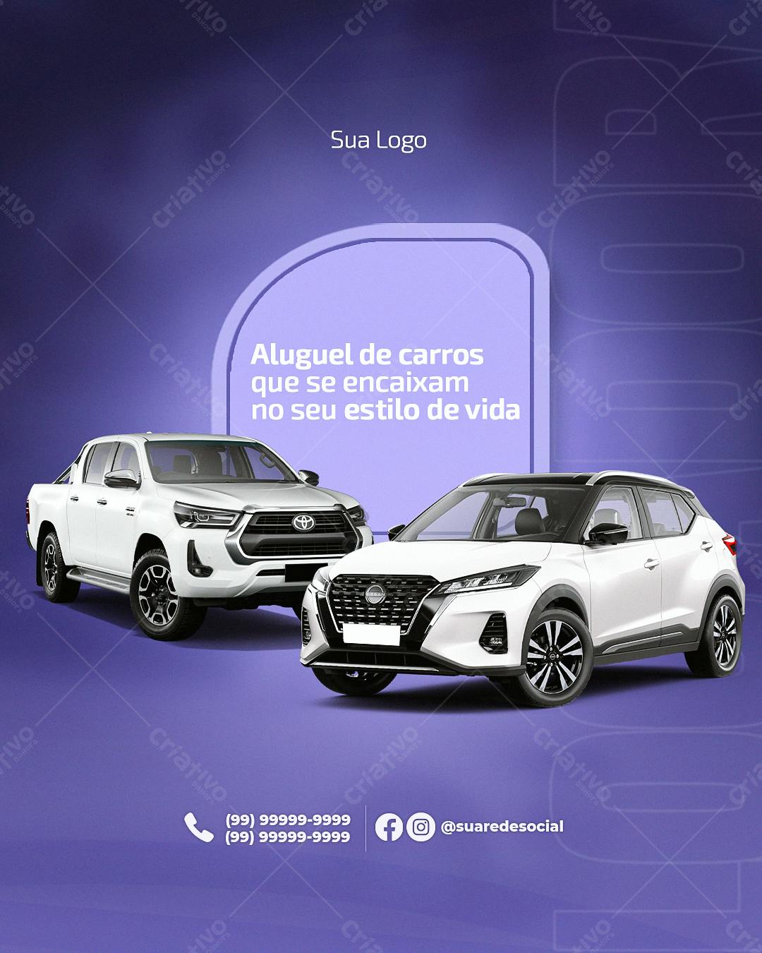Postagem Instagram Aluguel de Carros PSD Editável