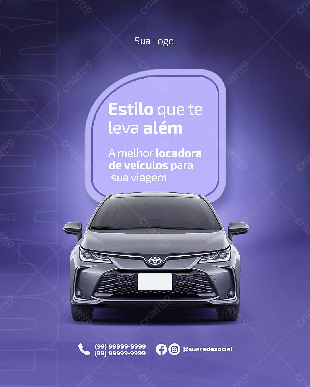 Post para Locadora de Veículos PSD Editável