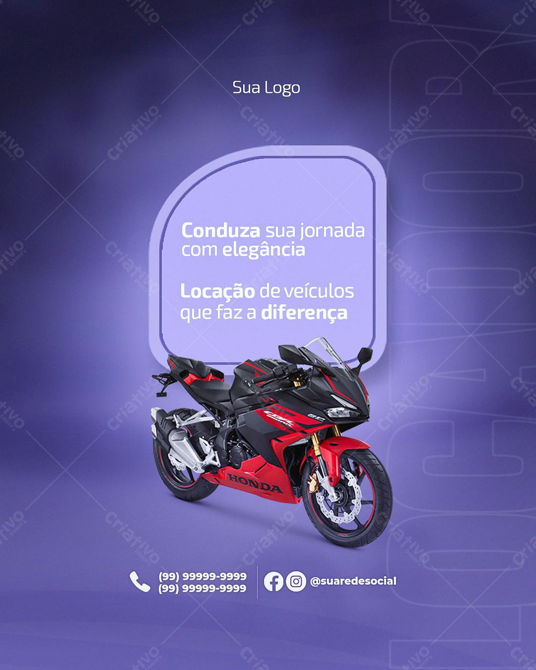 Post para Locação de Veículos PSD Editável