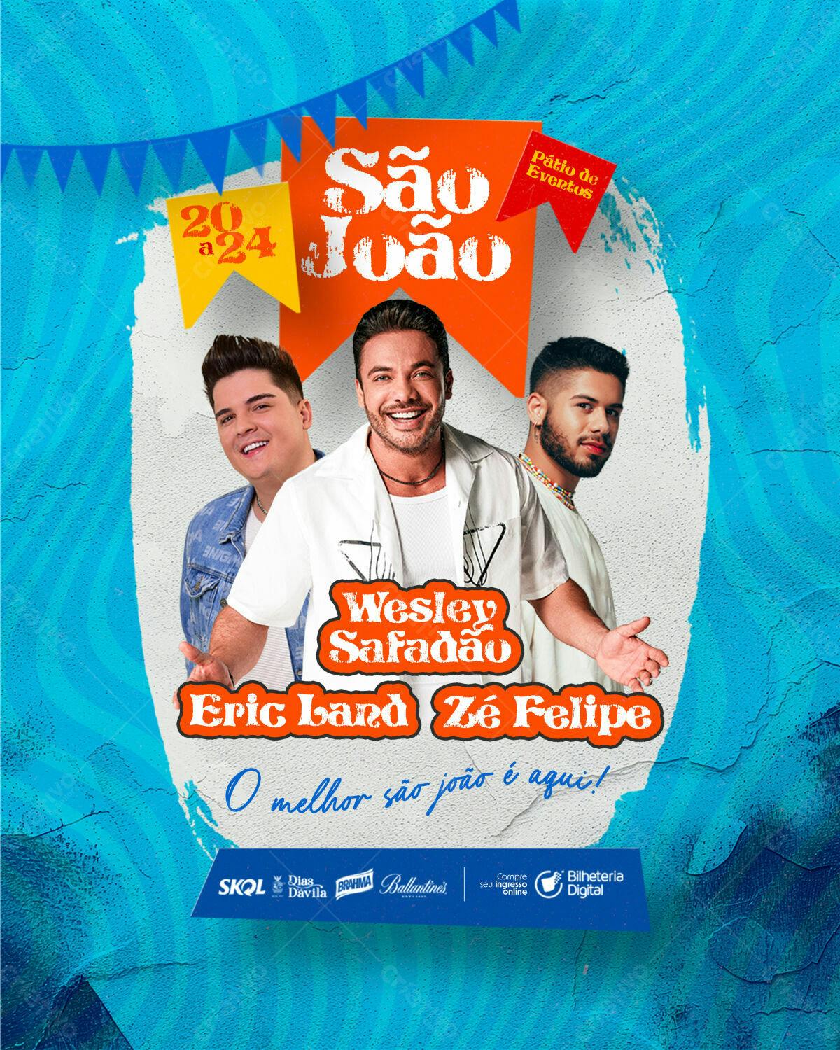 Flyer Festa Junina com Wesley Safadão PSD Editável