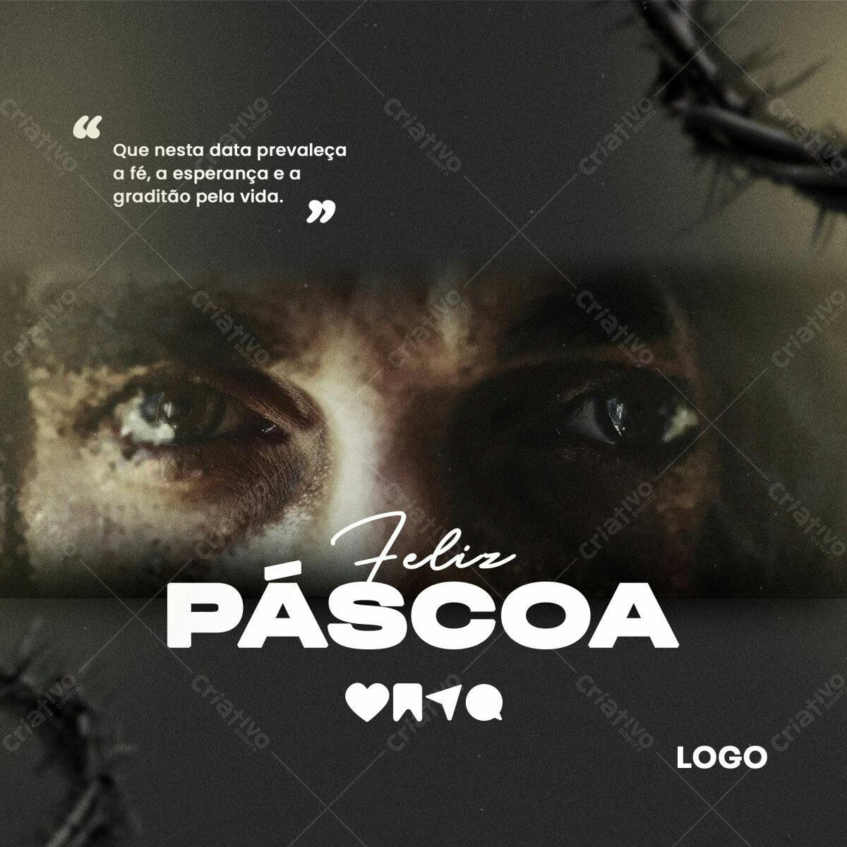 Postagem para Páscoa PSD Editável