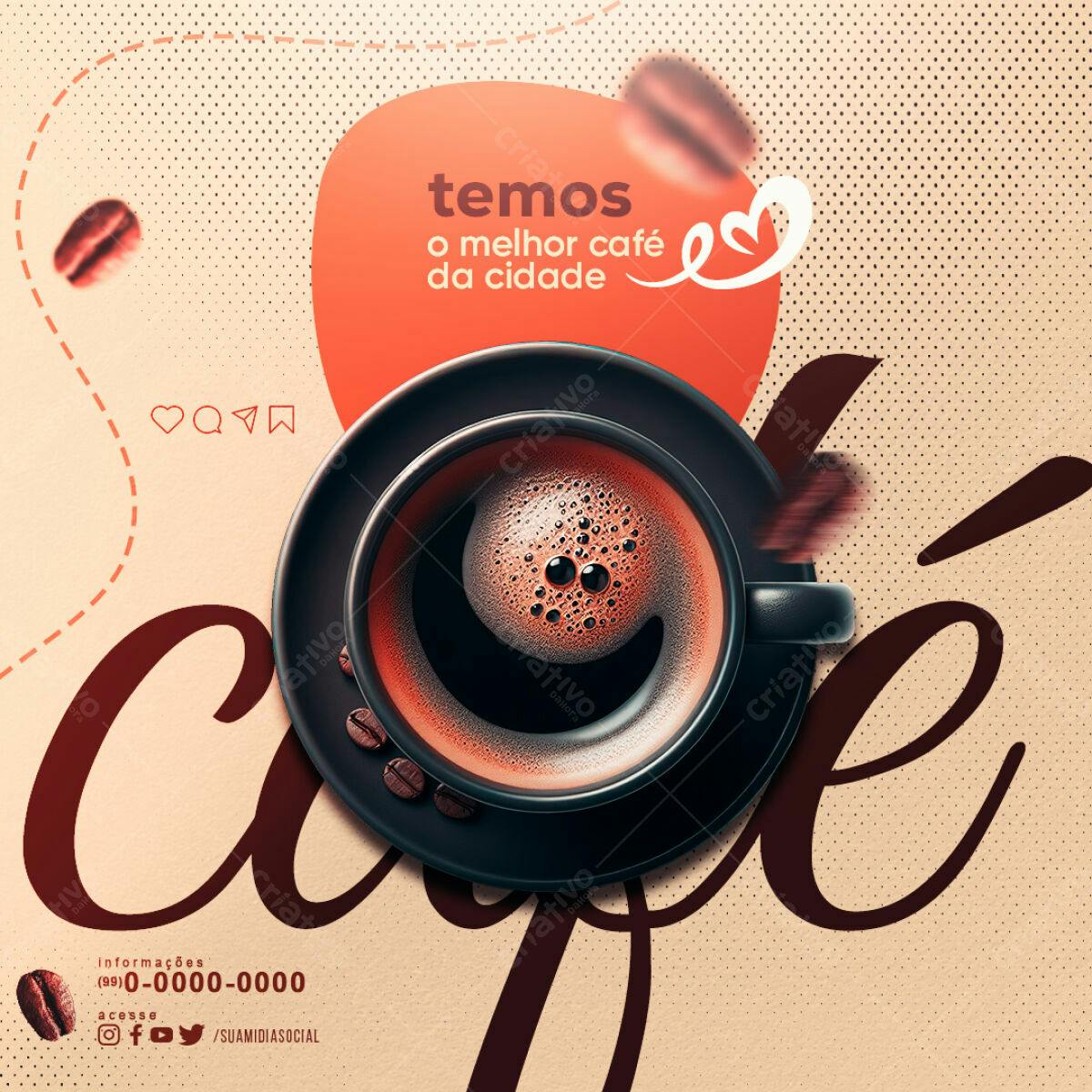 Post para Café PSD Editável