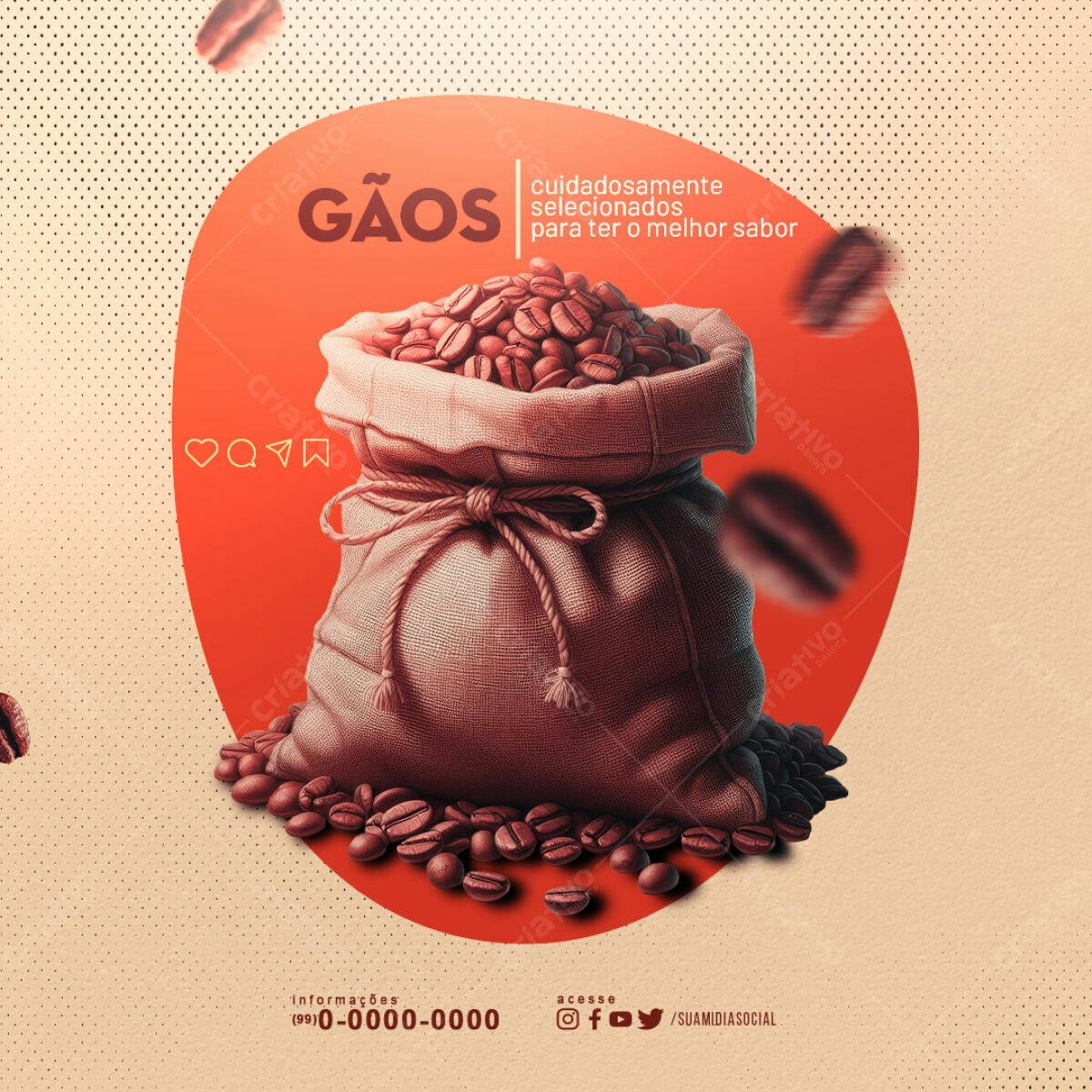 Postagem Instagram Café PSD Editável