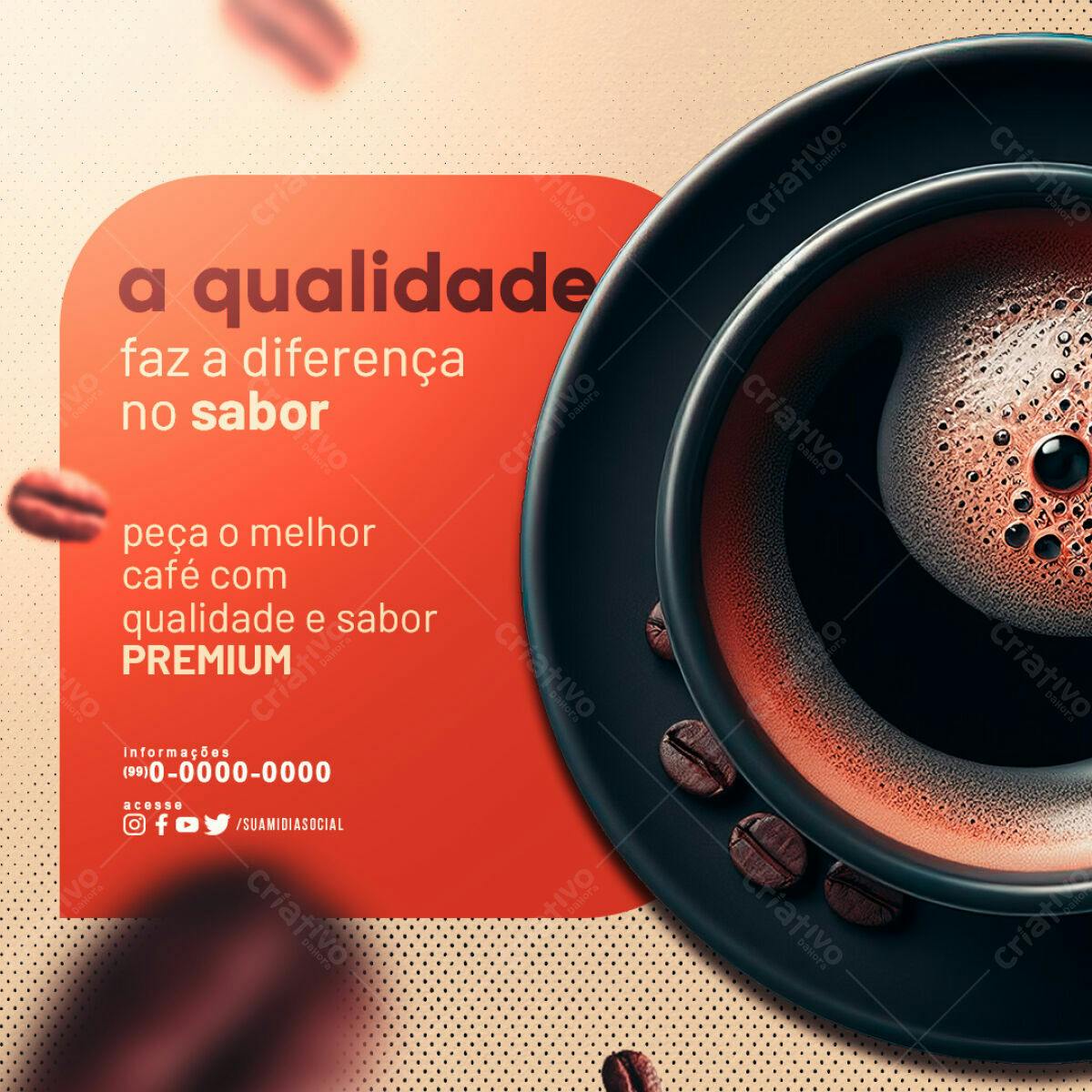 Postagem Instagram Café Premium PSD Editável