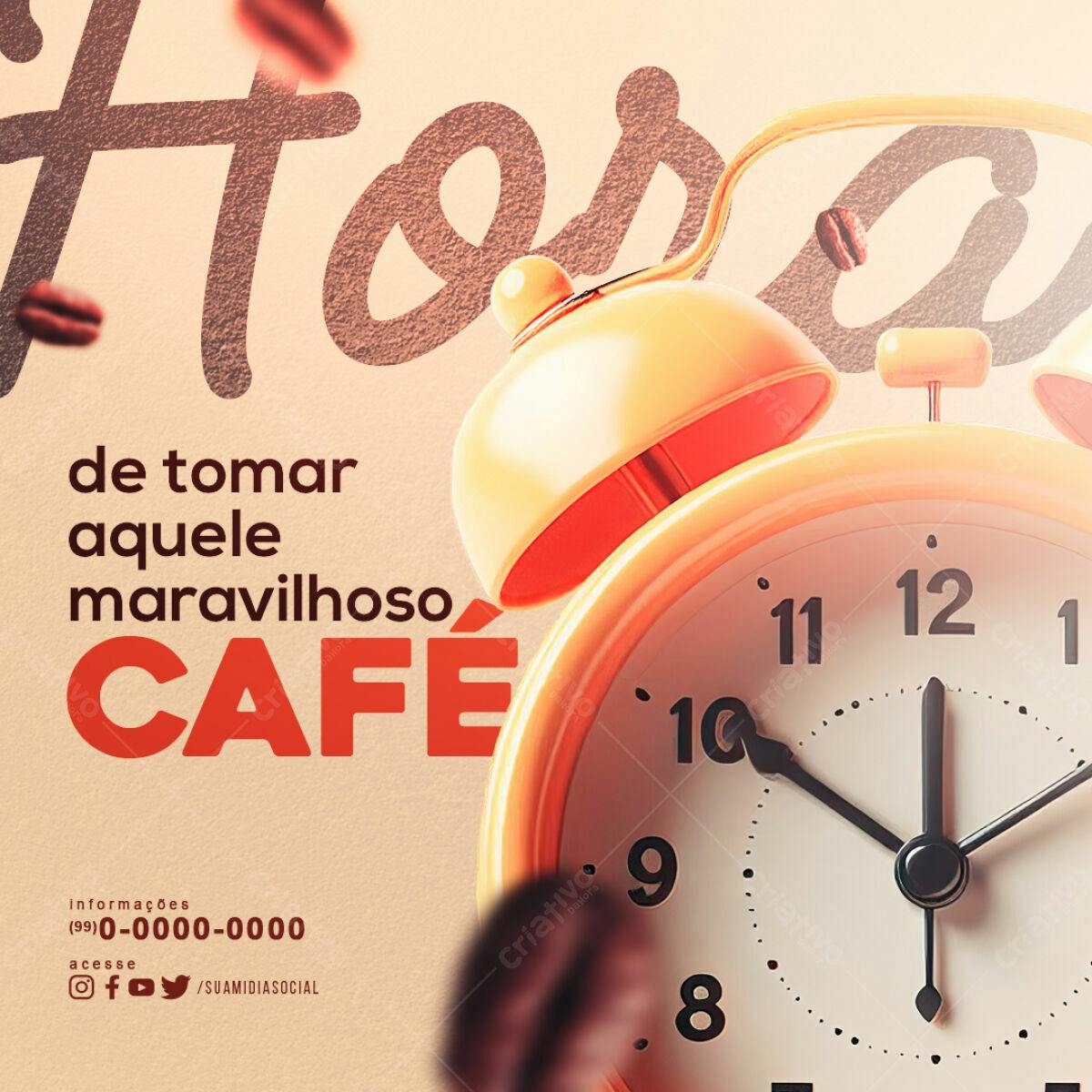 Post de Café da Manhã PSD Editável