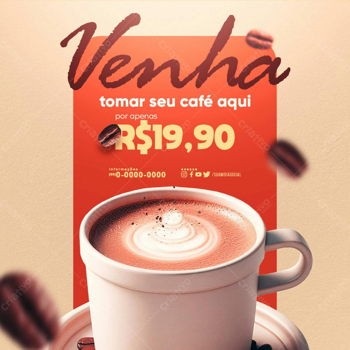 Flyer para Cafeteria PSD Editável