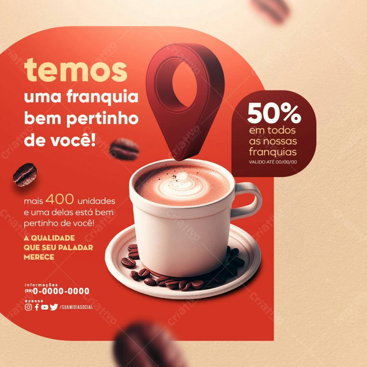 Flyer para Franquia de Café PSD Editável