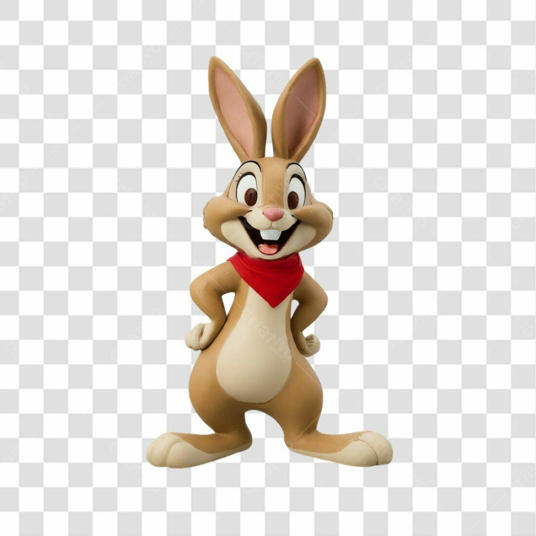Mascote Coelho Páscoa PNG com fundo transparente