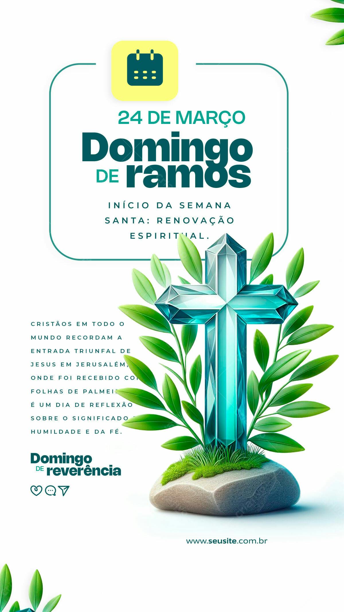 Flyer Domingo de Ramos PSD Editável