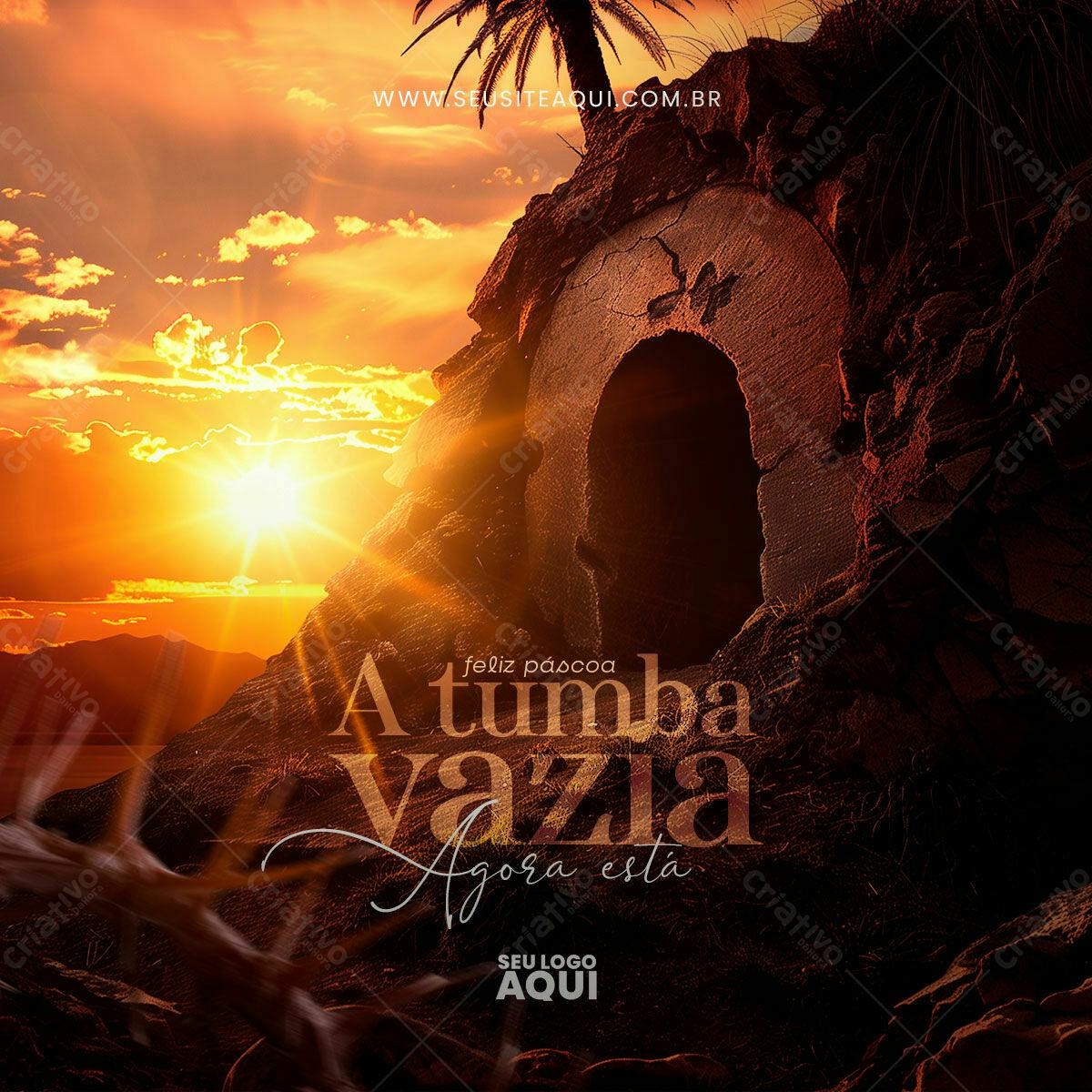 Flyer Páscoa Túmulo Vazio PSD Editável