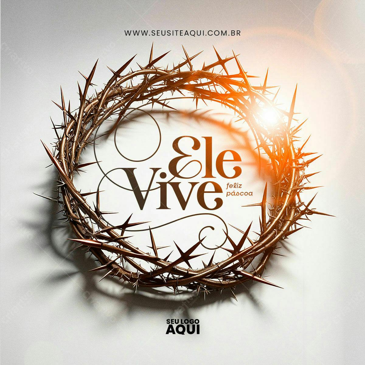 Flyer Páscoa Ele Vive PSD Editável