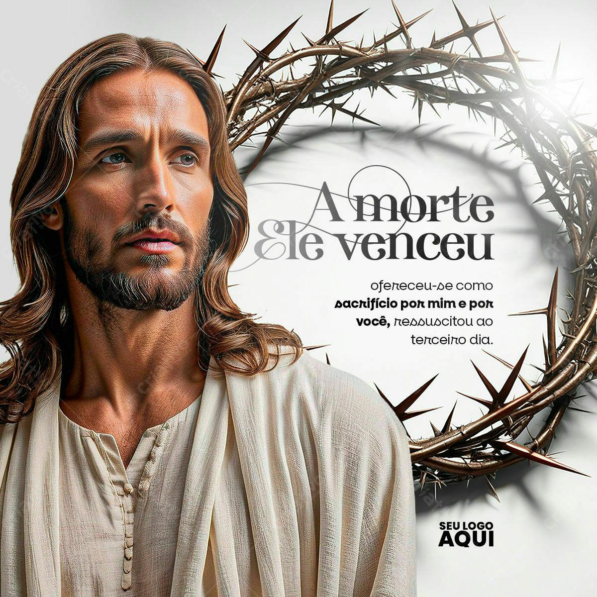 Imagem Páscoa Jesus Cristo PSD Editável