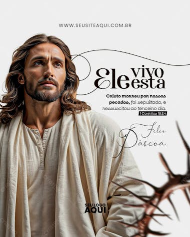 Feed páscoa | jesus | psd editável