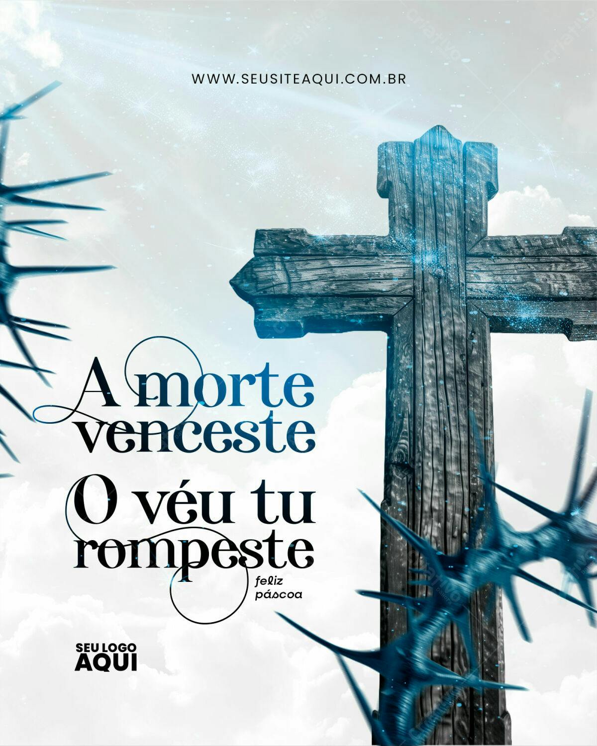 Flyer Páscoa Cristã PSD Editável