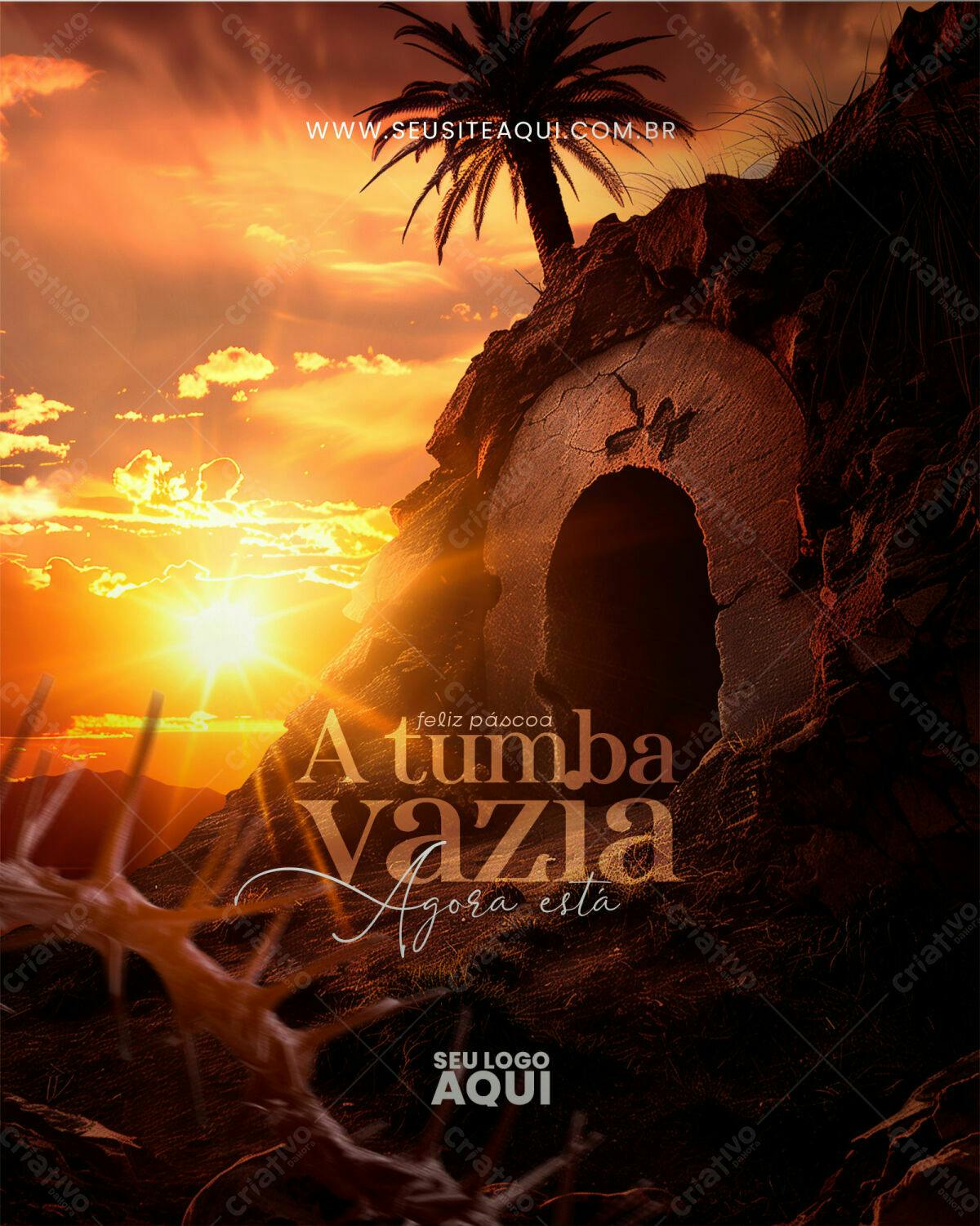 Flyer Páscoa Túmulo Vazio PSD Editável