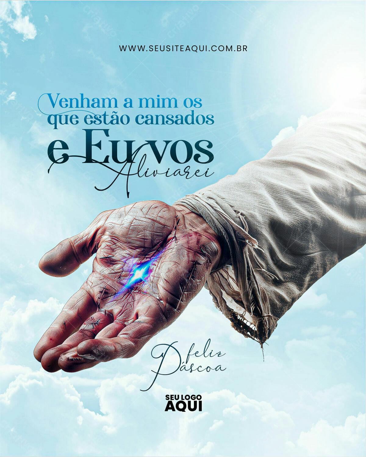 Flyer Páscoa Religioso PSD Editável
