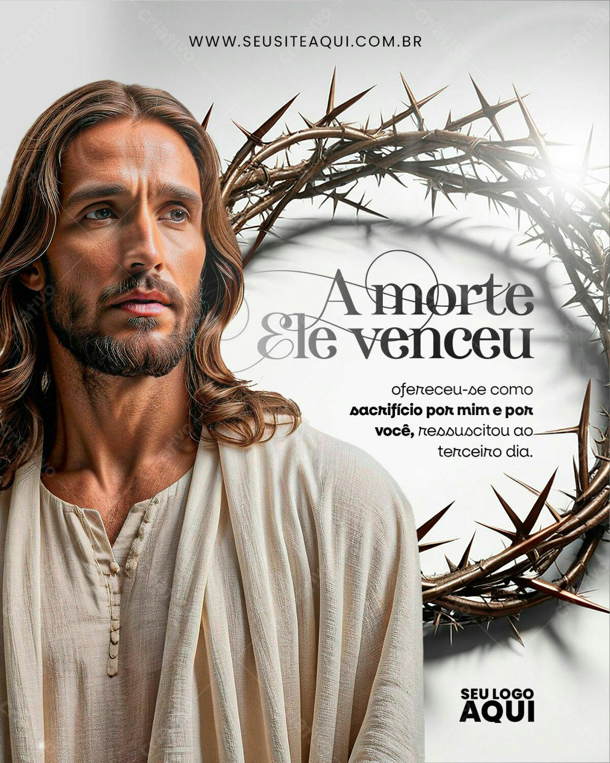 Imagem Páscoa Jesus Cristo PSD Editável