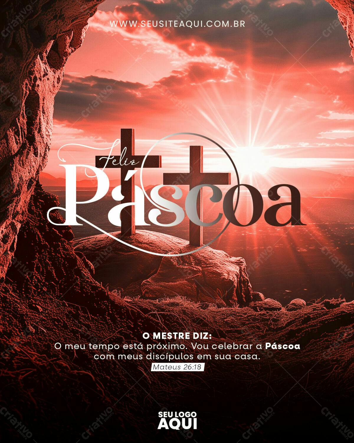Flyer Páscoa Religioso PSD Editável
