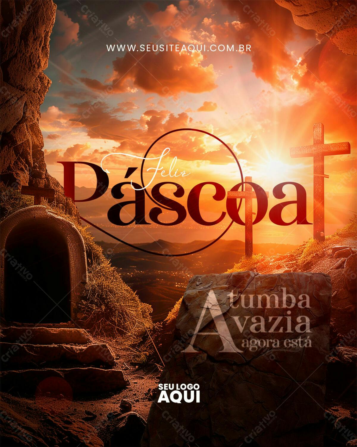 Flyer Páscoa Tumbal Vazia PSD Editável