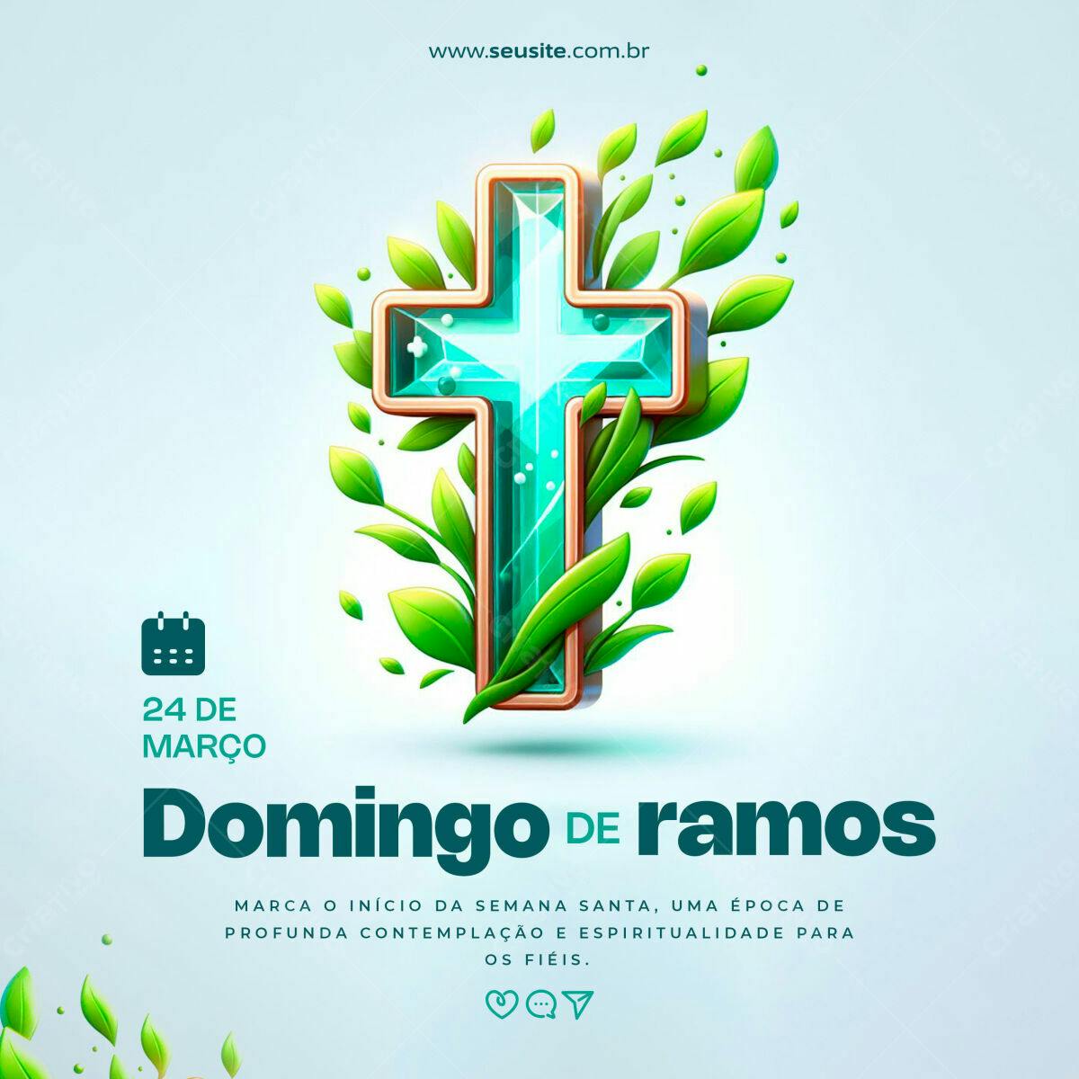 Flyer Domingo de Ramos PSD Editável