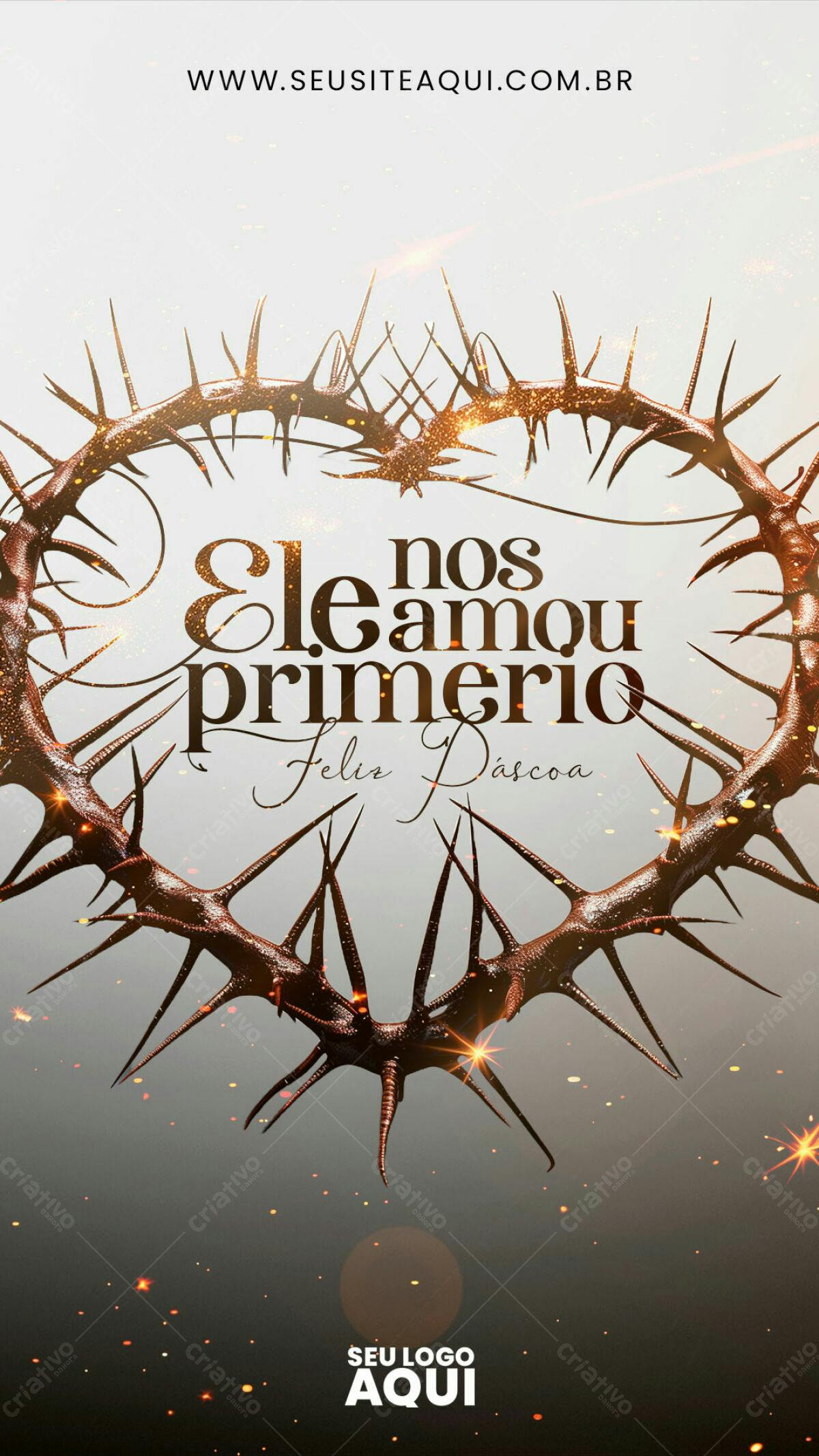 Flyer Páscoa - Ele nos amou primeiro PSD Editável