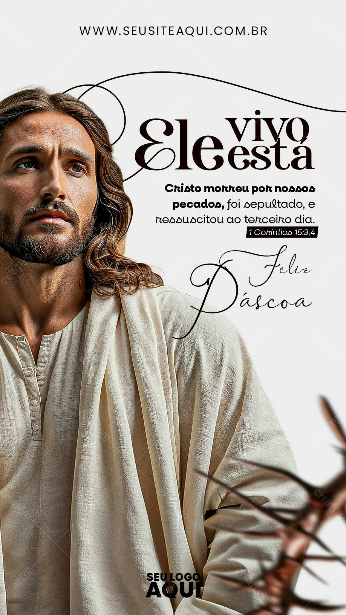 Flyer Páscoa Cristã PSD Editável