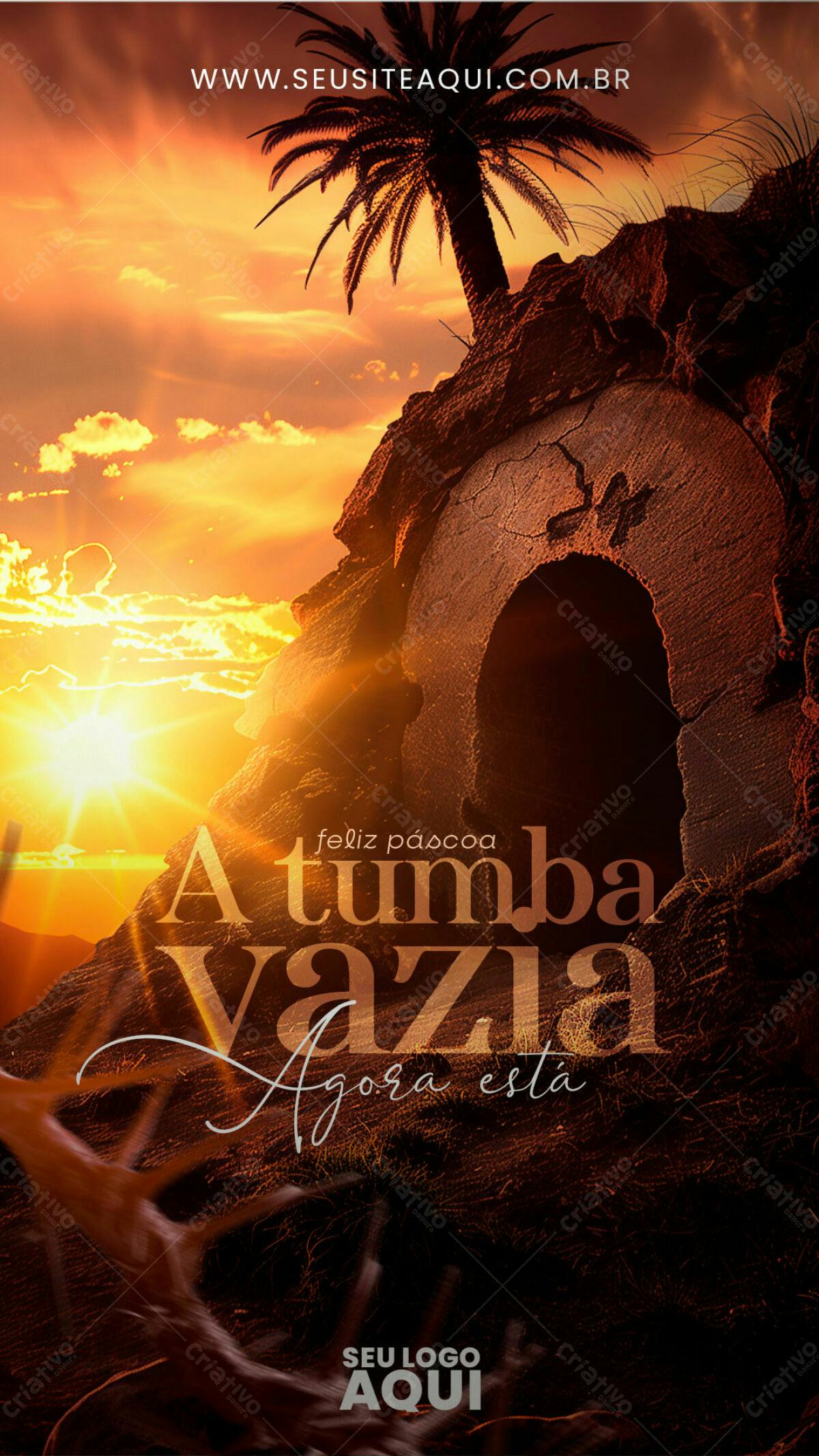 Flyer Páscoa Túmulo Vazio PSD Editável
