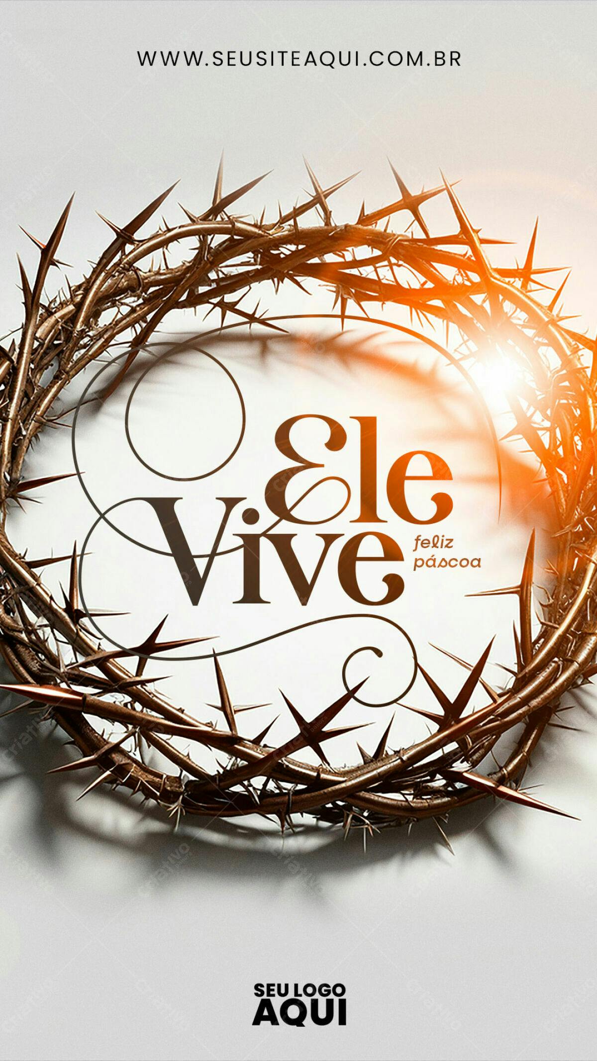 Flyer Páscoa Ele Vive PSD Editável