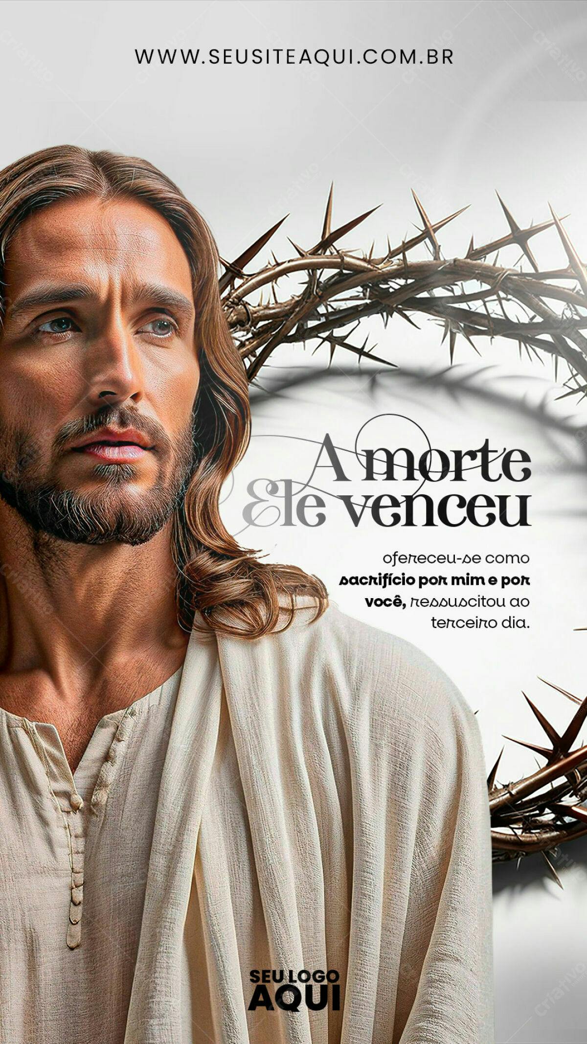 Flyer Páscoa Jesus Cristo PSD Editável