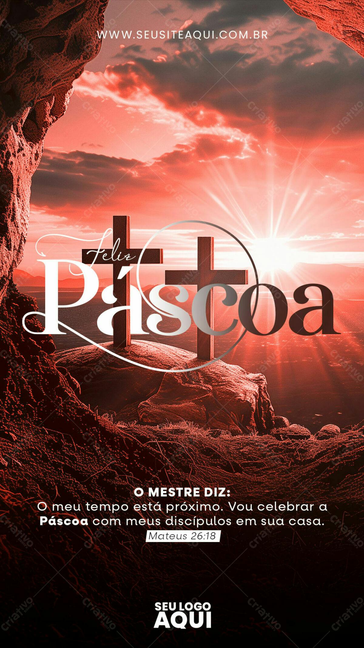 Flyer Páscoa Cristã PSD Editável