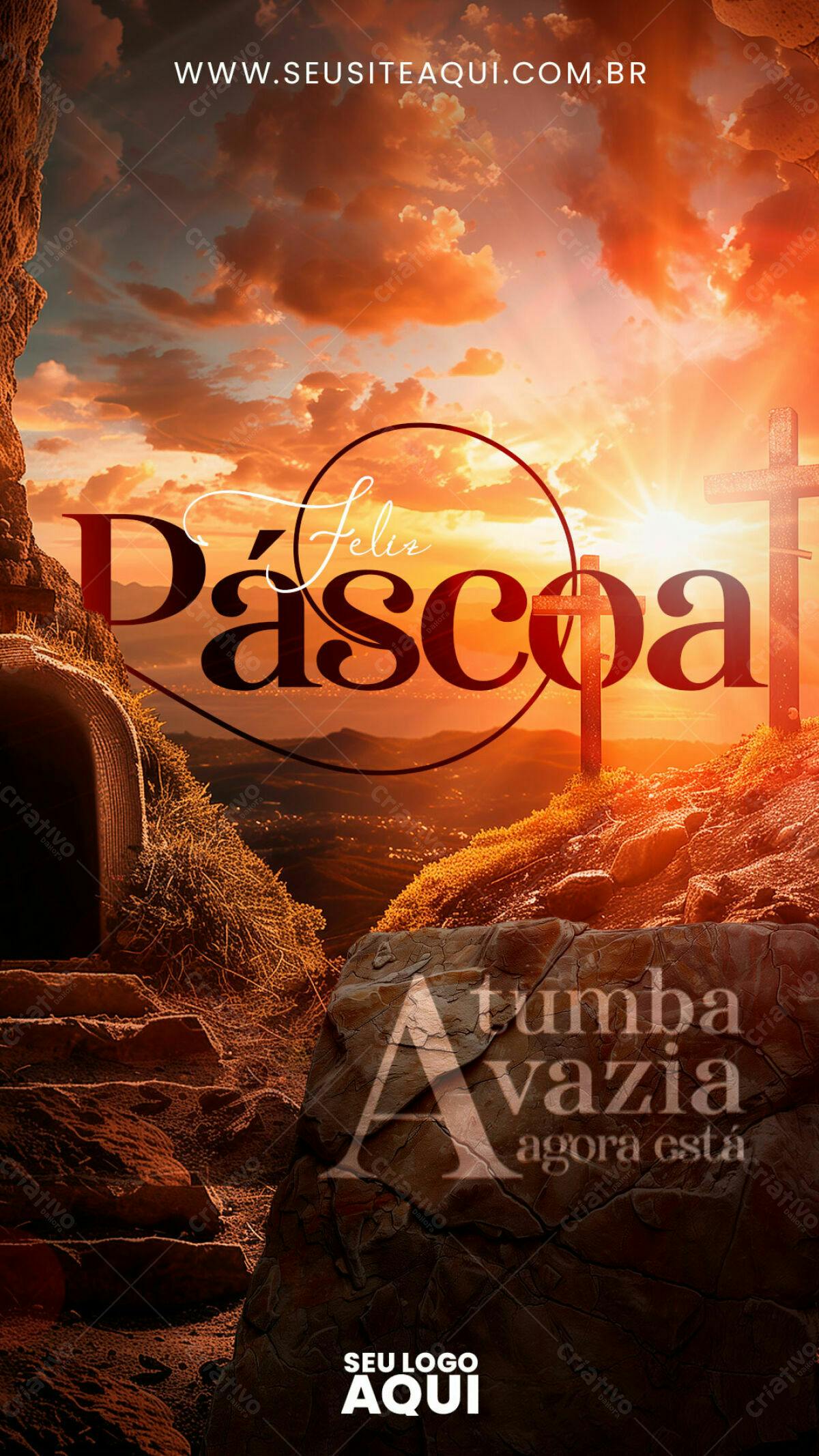 Flyer Páscoa Tomb Vazia PSD Editável
