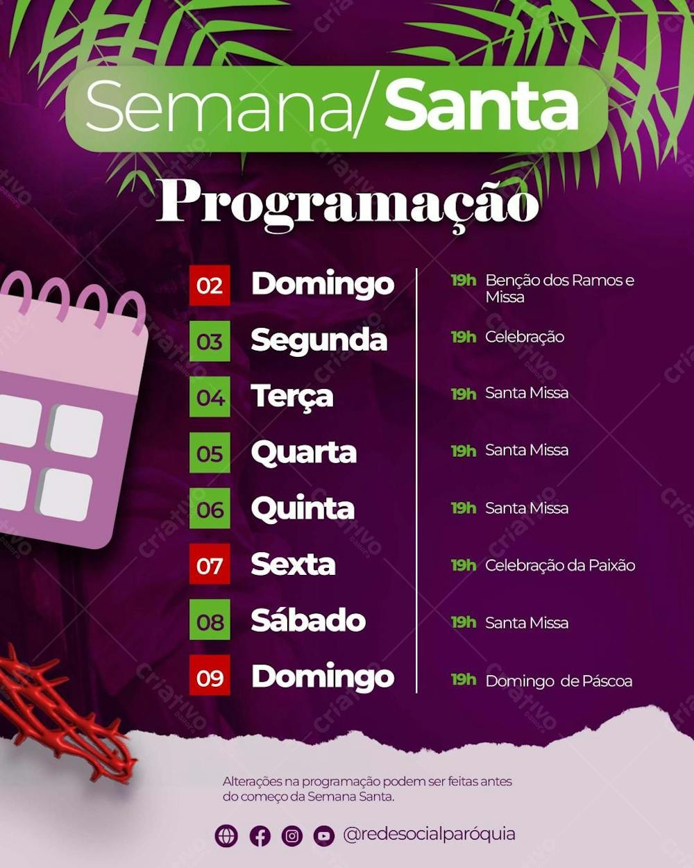 Semana Santa Programação