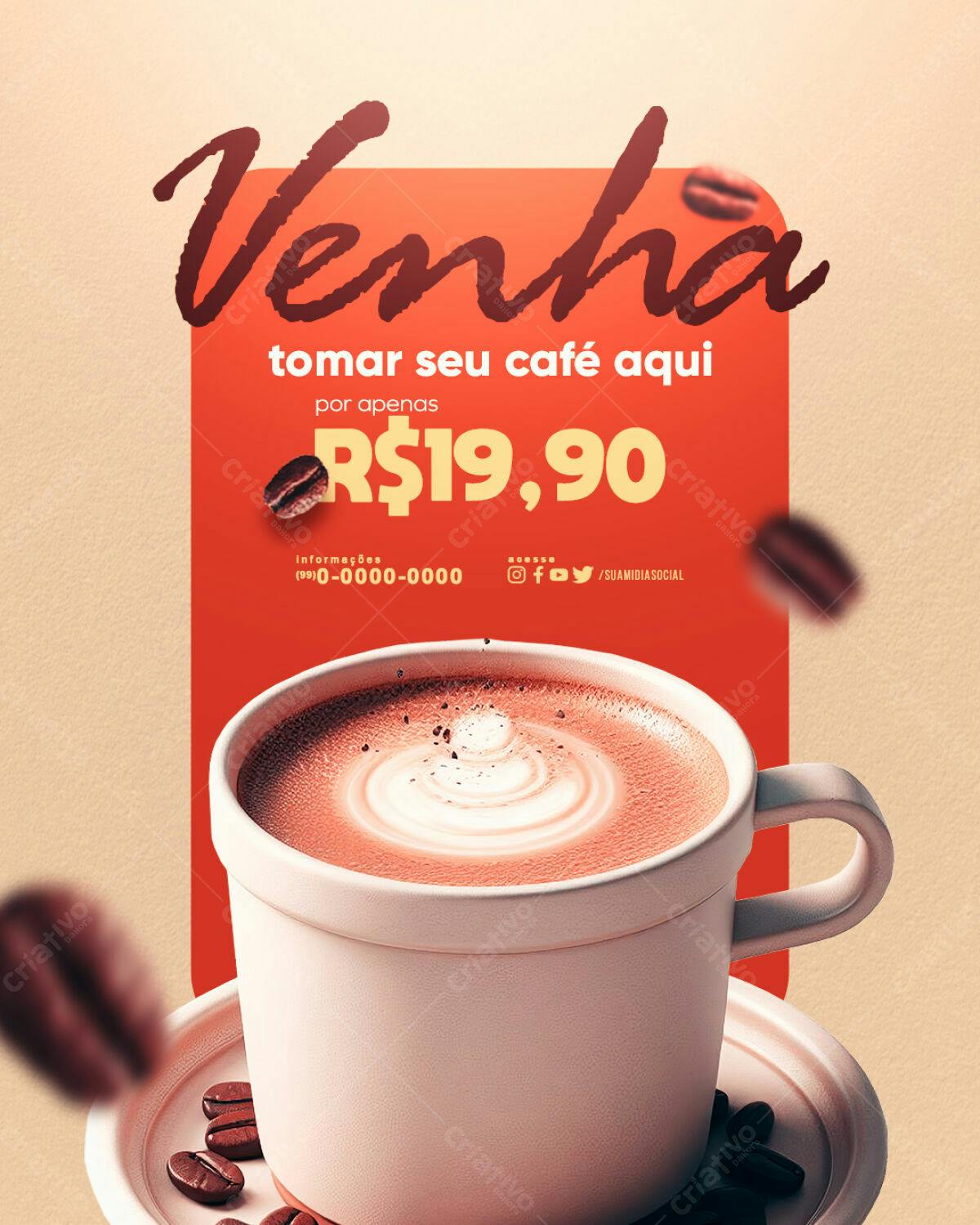Flyer para Promoção de Café PSD Editável