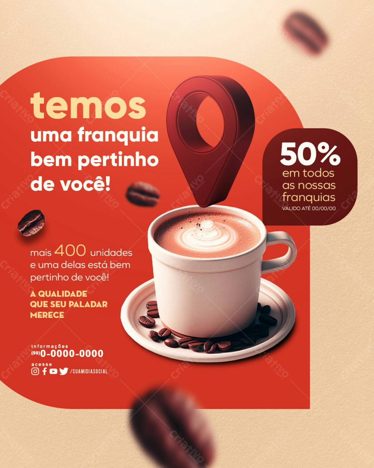 Flyer para Franquia de Café PSD Editável