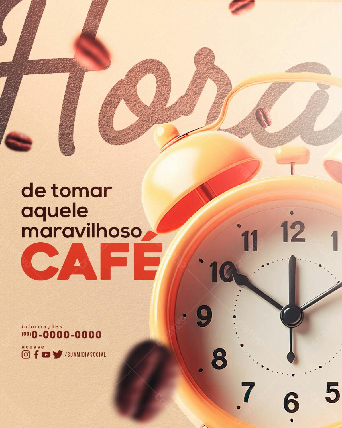 Flyer para Hora do Café PSD Editável