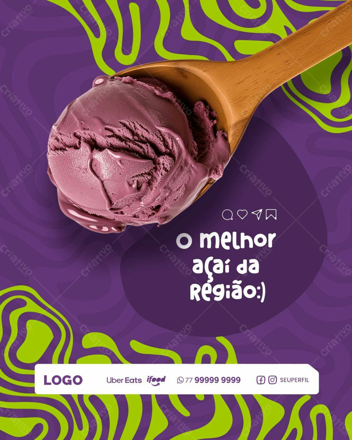Post para Açaí PSD Editável
