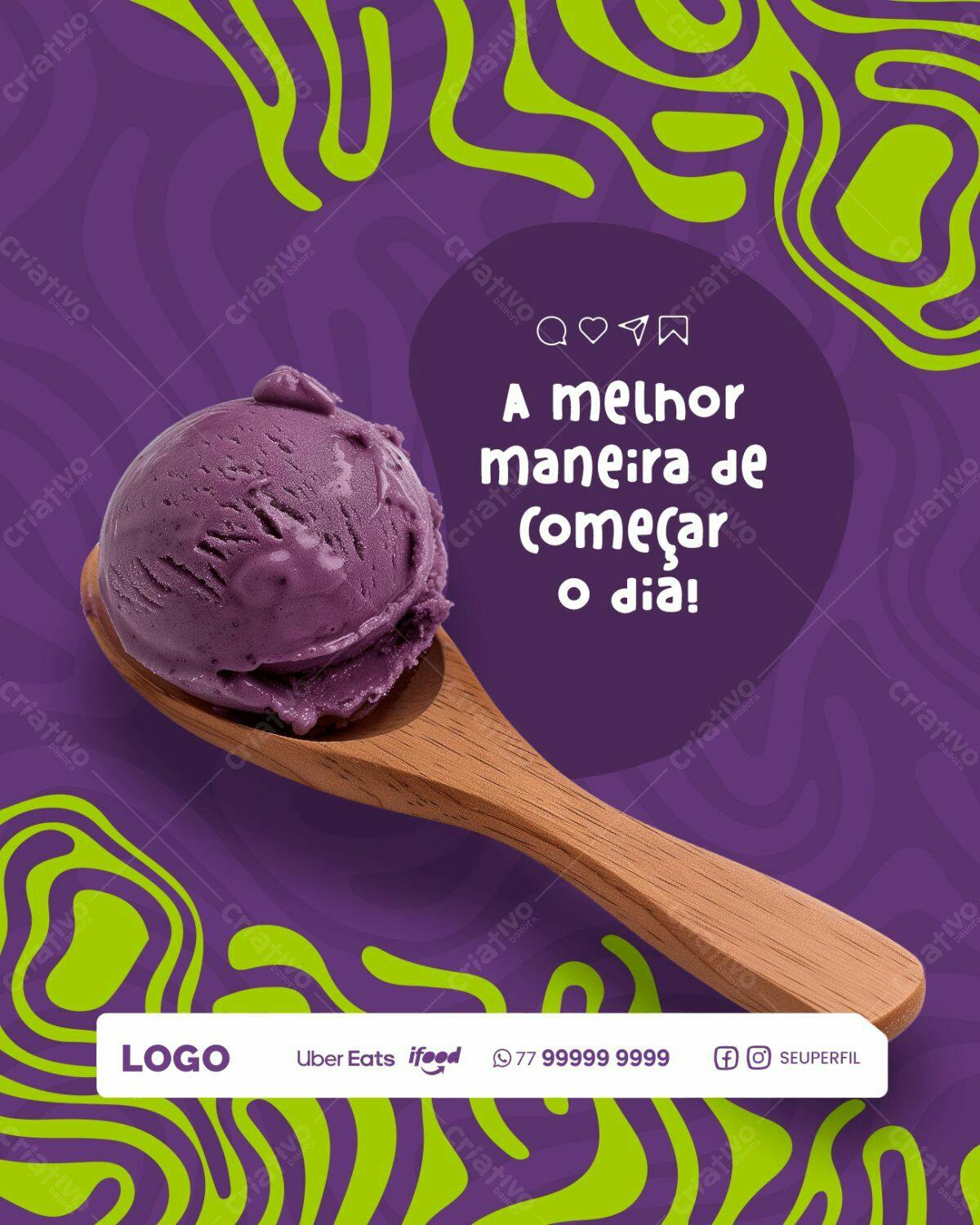 Postagem para Redes Sociais Sorveteria PSD Editável