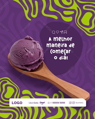 Social media açaí açaiteria